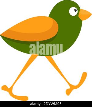 Oiseau avec de longues pattes, illustration, vecteur sur fond blanc. Illustration de Vecteur