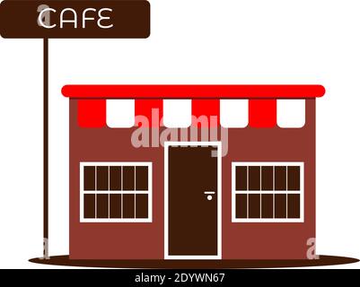 Très petit café, illustration, vecteur sur fond blanc. Illustration de Vecteur