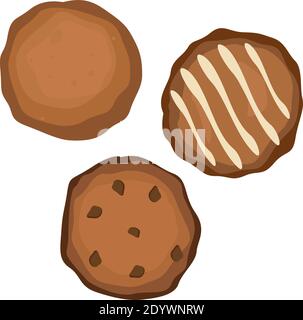 Trois cookies, illustration, vecteur sur fond blanc. Illustration de Vecteur