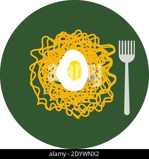 Egg maggi, illustration, vecteur sur fond blanc. Illustration de Vecteur