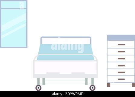 Chambre d'hôpital, illustration, vecteur sur fond blanc. Illustration de Vecteur