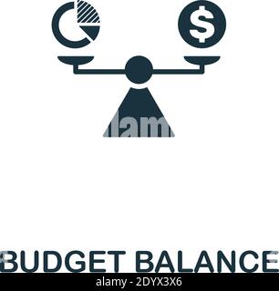 L'icône solde du budget. Design haut de gamme de la collection d'icônes de gestion d'entreprise. Icône Pixel Perfect Budget Balance pour la conception Web, les applications et les logiciels Illustration de Vecteur