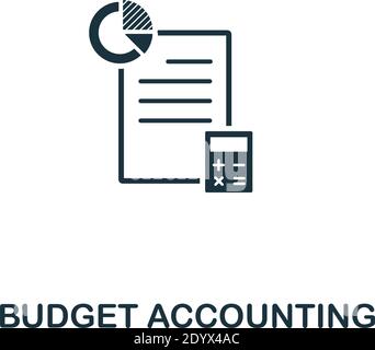 L'icône Comptabilité budgétaire. Design haut de gamme de la collection d'icônes de gestion d'entreprise. L'icône Pixel Perfect Budget Accounting pour la conception Web, les applications Illustration de Vecteur