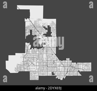 Carte de Las Vegas. Carte détaillée du quartier administratif de Las Vegas. Panorama urbain. Illustration vectorielle libre de droits. Carte avec autoroutes, St Illustration de Vecteur