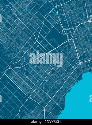 Carte détaillée de la zone administrative de Mississauga. Illustration vectorielle libre de droits. Panorama urbain. Illustration de Vecteur