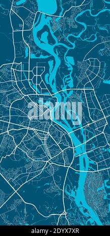 Carte détaillée de la zone administrative de Kiev Kiev. Illustration vectorielle libre de droits. Panorama urbain. Carte touristique graphique décorative de Kiev Kiev Illustration de Vecteur