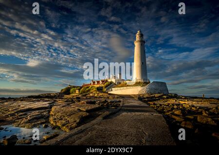 St Davids phare à Whitley Bay. Banque D'Images