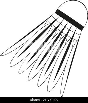 Icône de vecteur shuttlecock. Shuttlecock noir pour le badminton sur fond blanc. Illustration de Vecteur