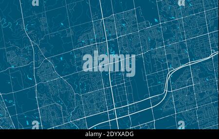 Carte détaillée du quartier administratif de Vaughan. Illustration vectorielle libre de droits. Panorama urbain. Carte touristique graphique décorative de Vaughan terr Illustration de Vecteur