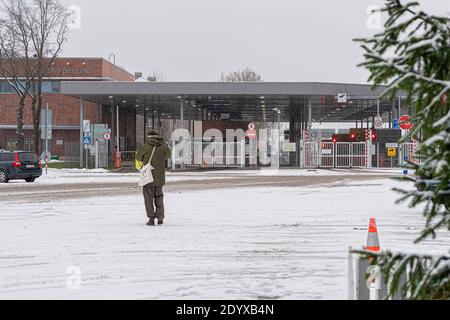 Narva, Estonie. 23 décembre 2020 UNE branche d'épinette décorée dans le contexte des coutumes estoniennes. Photo de haute qualité Banque D'Images