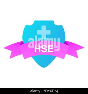 HSE - santé sécurité environnement Shield.concept de protection médicale. Illustration de Vecteur