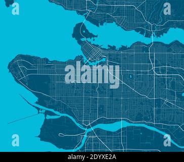 Carte détaillée de la zone administrative de la ville de Vancouver. Illustration vectorielle libre de droits. Panorama urbain. Carte touristique graphique décorative de Vancouver Illustration de Vecteur