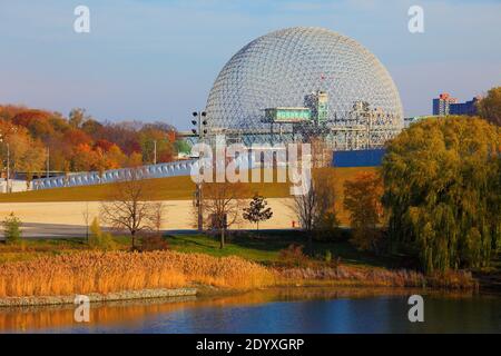 Canada, Québec, Montréal, Ile Sainte-Hlne, Parc Jean-drapeau, Biosphère, dôme géodésique, Banque D'Images