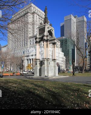 Canada, Québec, Montréal, place Dorchester, immeuble Sun Life, place ville Marie, Banque D'Images