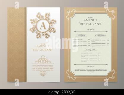 Modèle de bon-cadeau de luxe pour restaurant à menu Illustration de Vecteur