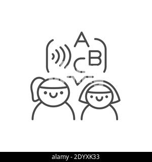 Classes avec icône de ligne de couleur pour orthophoniste. Pictogramme pour page Web, application mobile, Promo. Illustration de Vecteur