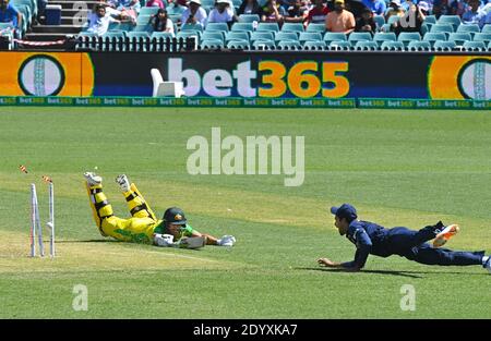L'Australie a remporté le premier des 2020 matchs de Dettol ODI contre l'Inde à Sydney, Australie avec: David Warner où: Sydney, Australie quand: 27 nov 2020 crédit: WENN.com Banque D'Images