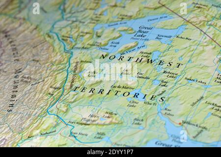 Carte des Territoires du Nord-Ouest Banque D'Images