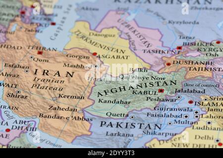 Carte de l’Afghanistan Banque D'Images