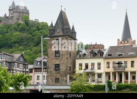 Impression de Bacharach, ville du Land de Mayence-Bingen en Rhénanie-Palatinat, Allemagne Banque D'Images