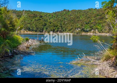 Lac de Rotomahana près de Rotorua, Nouvelle-Zélande Banque D'Images