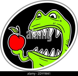 Monstre manger de la pomme Illustration de Vecteur