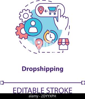 Icône de concept de dropshipping Illustration de Vecteur