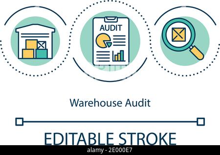 Icône de concept d'audit d'entrepôt Illustration de Vecteur