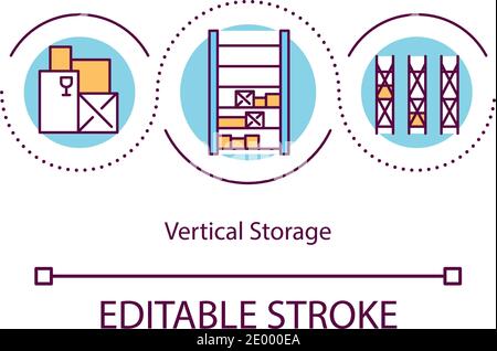 Icône de concept de stockage vertical Illustration de Vecteur