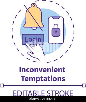Icône de concept de tentations gênantes Illustration de Vecteur
