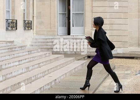 Le sous-ministre français des PME, de l'innovation et de l'économie numérique Fleur Pellerin arrive au Palais présidentiel de l'Elysée pour la réunion hebdomadaire du cabinet, à Paris, en France, le 09 octobre 2013. Photo de Stephane Lemouton/ABACAPRESS.COM Banque D'Images