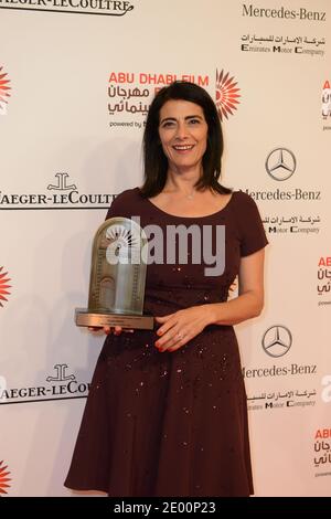 L'actrice palestinienne Hiam Abbass assiste à la cérémonie de clôture du 7e Festival du film d'Abu Dhabi, à l'hôtel Emirates Palace, à Abu Dhabi, aux Émirats arabes Unis, le 31 octobre 2013. Photo par Ammar Abd Rabbo/ABACAPRESS.COM Banque D'Images