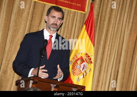 HRH Prince Felipe participe au dîner-gala USA-Espagne au Montecito Country Club le 15 novembre 2013 à Santa Barbara, CA, Etats-Unis. Photo de Lionel Hahn/ABACAPRESS.COM Banque D'Images