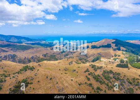 Paysage de la Nouvelle-Zélande autour de la colline de Takaka Banque D'Images