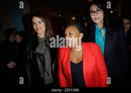 Aurelie Filippetti, Christiane Taubira et Yamina Benguigui assistaient à la fête de la culture contre la haine au Théâtre du rond-point, à Paris, en France, le 2 décembre 2013. Photo Jerome Domine/ABACAPRESS.COM Banque D'Images