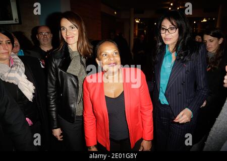 Aurelie Filippetti, Christiane Taubira et Yamina Benguigui assistaient à la fête de la culture contre la haine au Théâtre du rond-point, à Paris, en France, le 2 décembre 2013. Photo Jerome Domine/ABACAPRESS.COM Banque D'Images