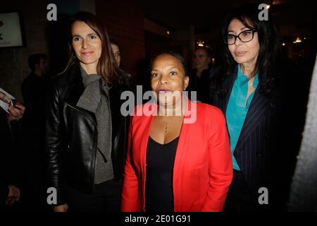 Aurelie Filippetti, Christiane Taubira et Yamina Benguigui assistaient à la fête de la culture contre la haine au Théâtre du rond-point, à Paris, en France, le 2 décembre 2013. Photo Jerome Domine/ABACAPRESS.COM Banque D'Images