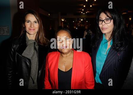 Aurelie Filippetti, Christiane Taubira et Yamina Benguigui assistaient à la fête de la culture contre la haine au Théâtre du rond-point, à Paris, en France, le 2 décembre 2013. Photo Jerome Domine/ABACAPRESS.COM Banque D'Images