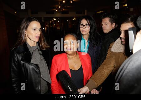 Aurelie Filippetti, Christiane Taubira et Yamina Benguigui assistaient à la fête de la culture contre la haine au Théâtre du rond-point, à Paris, en France, le 2 décembre 2013. Photo Jerome Domine/ABACAPRESS.COM Banque D'Images