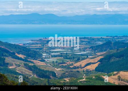 Vue sur la Nouvelle-Zélande depuis le belvédère de Hawkes Banque D'Images