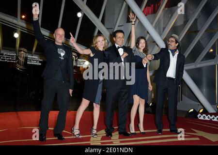 Jan Kounen, Sylvie Testud, Noor-Eddine Lakhmari, Astrid Berges-Frisbey et Atiq Rahimi ont assisté à la cérémonie de clôture du 13ème Festival du film de Marrakech, au Maroc, le 7 décembre 2013. Photo de Nicolas Briquet/ABACAPRESS.COM Banque D'Images