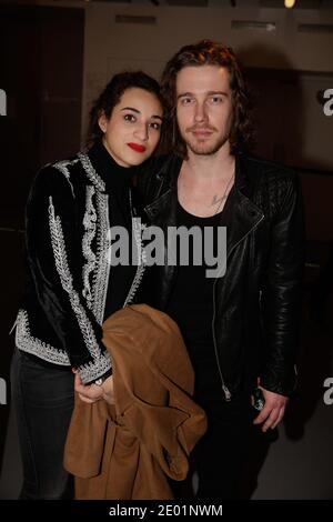 Camelia Jordana et Julien Dore participant au 50ème anniversaire de France Inter qui s'est tenu à 'Gaite lyrique' à Paris, France, le 08 décembre 2013. Photo de Jerome Domine/ABACAPRESS.COM Banque D'Images