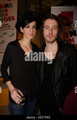 Maissiat et Julien Dore participant au 50e anniversaire de France Inter, qui s'est tenu à 'Gaite lyrique' à Paris, France, le 08 décembre 2013. Photo de Jerome Domine/ABACAPRESS.COM Banque D'Images