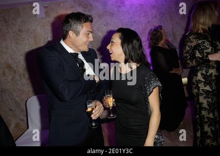 Richard Virenque et Sarah Abitbol assistent à la cérémonie des « meilleurs prix 2013 » qui s'est tenue à Salons Hoche, à Paris, en France, le 16 décembre 2013. Photo de Jerome Domine/ABACAPRESS.COM Banque D'Images