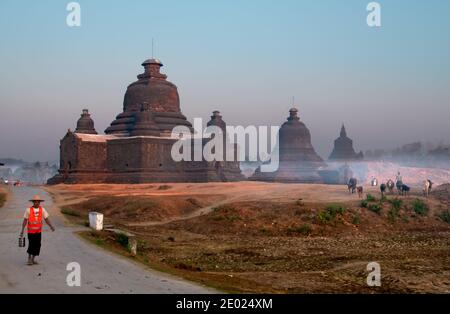 Temple de Lemyethna, U Mrauk, État de Rakhine, Myanmar. Banque D'Images