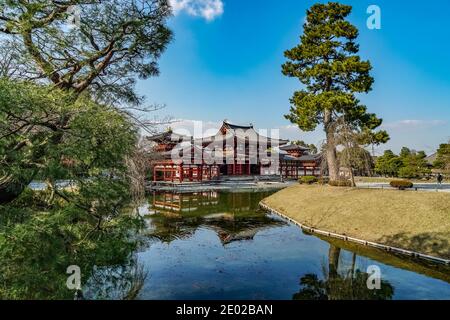 Phoenix Hall (Hoodo), Temple Byodoin, Uji, Kyoto, Japon Banque D'Images