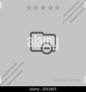 dossier supprimer bouton souligné icône vecteur illustration moderne simple vecteur Illustration de Vecteur