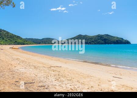 Plage d'Onetahuti au parc national d'Abel Tasman en Nouvelle-Zélande Banque D'Images