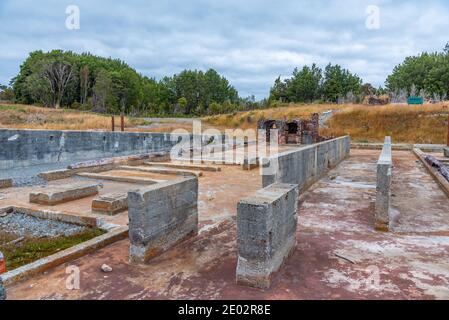 Ancien site minier de Waiuta, Nouvelle-Zélande Banque D'Images