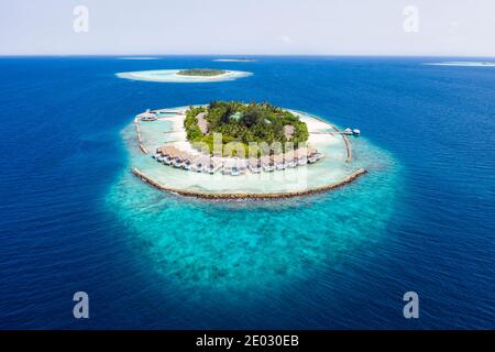 Île de vacances Kuda Rah, Ari Atoll, Océan Indien, Maldives Banque D'Images